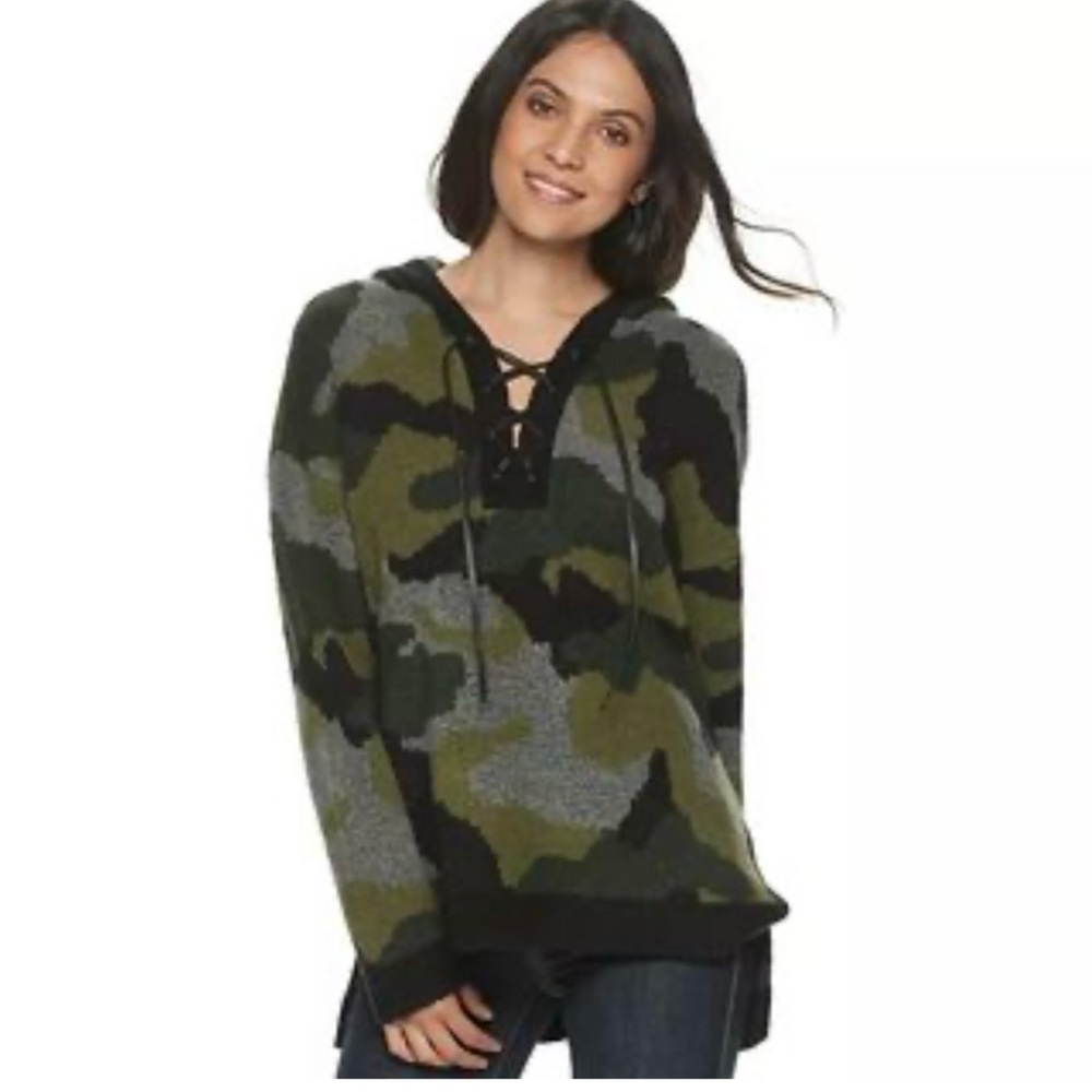 Rock & Republic Camouflage Hooded Sweater